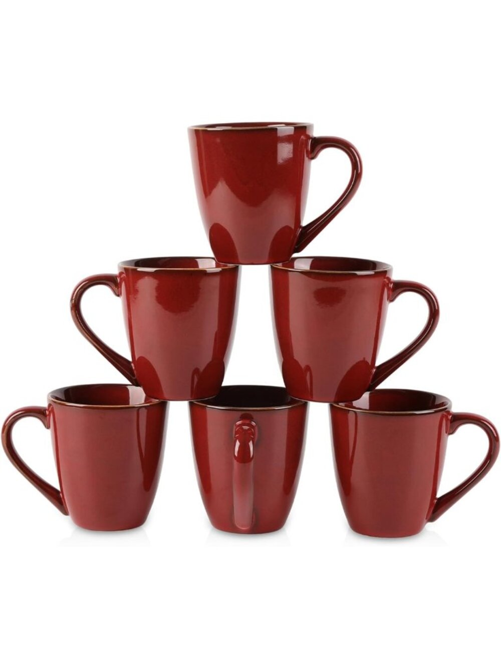 Set of 6 Unique Ceramic Coffee Mugs, 12oz Glazed Cups for Tea, Milk & Cocoa